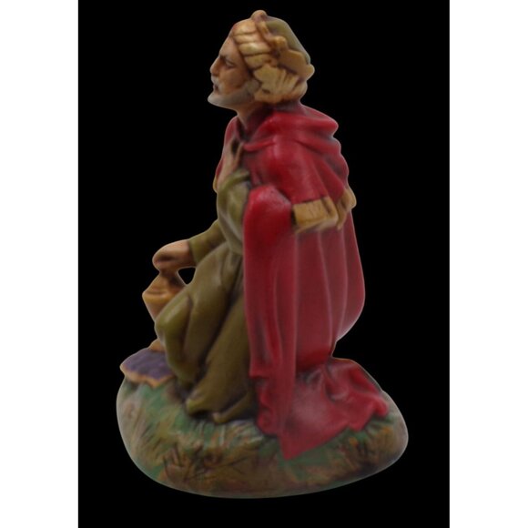 VTG Atlantic Mold Hand Painted Ceramic Nativity Figurines Joseph Mary & Wise Man - Picture 11 of 13